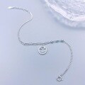wholesale S925 Sterling Silver Fashion Crushed Silver Inlaid Diamond Smile Bracelet Minimalist Niche DesignVersatile Bead Hand Jewelry-0-2