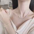 wholesale S925 Sterling Silver Korean Style Minimalist and Elegant Layered Pearl and Bead Accent Versatile Collarbone Necklace-0-3