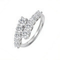 S925 Sterling Silver Moissanite Open Stacking Ring, Valentine's Gift, Factory Customization-0-4