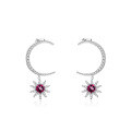 wholesale S925 Silver French Romantic and Light Luxury Designer Earrings Set with Natural Amethyst Gemstone Ear Studs and Drops-0-8
