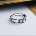 wholesale S925 Sterling Silver Fashion Geometric Hollow-Out Ring INS Korean Japanese Style Versatile Minimalist Index Finger Ring for Women-0-1