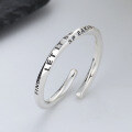 wholesale S925 Sterling Silver Harajuku Minimalist Style Thin Twisted English Letter Open Ring, Personalized and Versatile-0-2