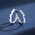 wholesale S925 Sterling Silver New Original Design Meteor Whisper Couple Rings Light Luxury Fresh Adjustable Matching Rings Wholesale from Manufacturer-0-2
