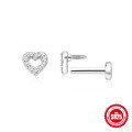 wholesale S925 Silver Diamond-Studded 16G Flat Threaded Cartilage Ear Piercing-0-8