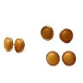 wholesale S925 silver inlaid natural aged beeswax amber chicken oil yellow earrings with 10mm bare stone size-0-4