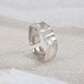 wholesale S925 Sterling Silver Irregular Concave-convex Textured Ins-style Open Adjustable Ring-0-3