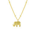 wholesale S925 Sterling Silver Ins Elephant Pendant Versatile Pearl Chain Korean Style Unique Small Necklace-0-4