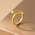 wholesale S925 Sterling Silver Fresh and Sweet Ins Style Small and Unique Design Textured Small Snake Ring R02797-0-4