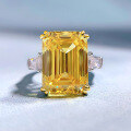 wholesale S925 Silver New Imported High Carbon Diamond 11*15mm Yellow Diamond Ring for WomenIns Style-0-2