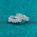 S925 Sterling Silver Geometric Moissanite Stud Earrings for Women-0-1