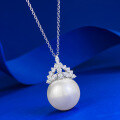 wholesale S925 Sterling Silver 16mm Pearl Necklace Pendant Women's Light Luxury Daily Fashion Style-0-1