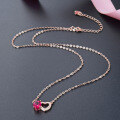 wholesale S925 silver Korean fashion minimalist love heart necklace women Taobao same style zircon inlaid creative heart-shaped collarbone chain wholesale-0-3