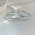 wholesale 9999 Pure Silver Couple Ring, Minimalist Design, High-End Sterling Silver Luxury Matching Ring Set for Valentine's Day Gift for Girlfriend-0-6