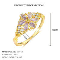 wholesale S925 Sterling Silverfrench Dreamy Color-changing Snowflake Ring With Unique Marquise Zircon Design-K2307_Blue/White Zirconium_18K Yellow Plating_Swimming Paint_Palladium Base_Mido 6 6/7/8