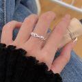 wholesale S925 silver hollow-out heart ring for women, spring and summer new ins trendy niche woven open ring-0-2