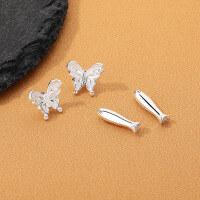 wholesale S925 Sterling Silver Butterfly Pendant Bead Accessories Fish Barrel Beads DIY Bracelet Silver Necklace Direct from Manufacturer-YP208M/Small fish (about 0.9g) Batch must be calculated by gram weight!!