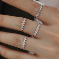 wholesale S925 Sterling Silver Women's Fashionable and Luxurious Shining Round Zirconia Full Pavé Ring-0-1