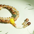 wholesale Metal material creative Zen-style agarwood bracelet with yellow crystal and beeswax, new Chinese-style necklace and bracelet, two-way wear, single cultural and creative bracelet wholesale-0-2