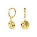 wholesale Sterling Silver Evil Eye Hoop Earrings with Circular Pendant, Trendy and Unique Eye Design, Niche Stylish Ear Accessories-0-4