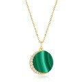 wholesale S925 Sterling Silver New Korean and Japanese Light Luxury Style Star Moon Malachite Pendant Fashion Silver Necklace Drop Shipping-0-5