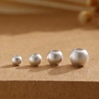 wholesale 999 Sterling Silver Ancient Method Spacer Beads Pure Silver Round Beads DIY Stringing Bracelet Anklet Jewelry Making Supplies-4mm hole about 1.8mm (5 pieces)
