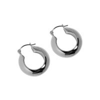 wholesale S925 Sterling Silver Geometric Circle Lightly Textured Retro French Style Ins Korean Version Small Designer Earrings for Women-Platinum 925 silver