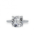 Sterling Silver 4ct Moissanite Ring Women's Fancy Square Radiant Cut Wholesale-0-3