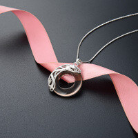 wholesale 925 Sterling Silver Sun Moon Star Necklace for Women, Small and Minimalist, High-End Sense, Zodiac Year of the Dragon Safety Pendant Unisex-Black Single Pendant - Without Chain 925 Silver