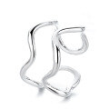 wholesale S925 silver fashion Korean-style irregular minimalist trendy versatile open ring-0-4