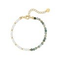 wholesale S925 Sterling Silver New Exquisite Small Handmade Beaded Green Moss Bracelet for Women Fashion Trend Pearl Bracelet-0-5