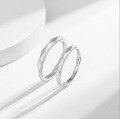 wholesale 999 pure silver couple rings for women, small and unique design with a high-end feel, adjustable solid silver plain band rings for men, a pair of rings to gift your girlfriend-0-5