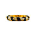 wholesale S925 silver enamel ring with black and white plating AU750 gold color, ins-style minimalist versatile fashion-0-4