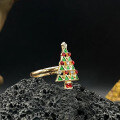 wholesale S925 sterling silver minimalist unique design Christmas tree ring gift band tail ring versatile daily wear-0-1