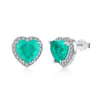 wholesale 925 Sterling Silver TikTok Viral Paraiba Ring Earring Necklace Set with Emerald Zirconia High-end Jewelry-DY1D0242-SW-PL 925 Silver