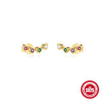 wholesale S925 Sterling Silver Pearl Earrings with Love and Butterfly Design, Simple Stackable and Versatile, European and American Style, Light Luxury Accessories-Gold#2 925 Silver