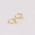 wholesale 9K Gold Art Li Jewelry K-Gold Earrings Jennie Same Style Fashion Versatile Mini Floating Teardrop Zircon Ear Cartilage Hoops-0-1