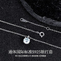 Sterling Silver Moissanite Pendant Necklace, Hypoallergenic, Tarnish-Free Gift-0-0
