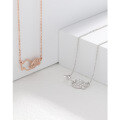 wholesale Rose Gold Plated S925 Sterling Silver Pisces Necklace for Women, Minimalist and Unique Design, Delicate Pendant Collarbone Chain-0-1