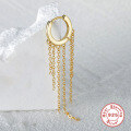 wholesale S925 Sterling Silver Classic Hoop Earrings with Tassel Chain, Versatile Fashion Ear Cuffs,INS-0-3