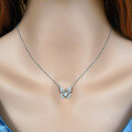 wholesale S925 Sterling Silver Micro-Paved Zircon Butterfly Necklace, Fashionable Minimalist French-Inspired Niche Design Ins Style Collarbone Chain-0-2