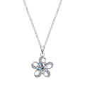 S925 Sterling Silver Flower Pendant Necklace, Trendy Minimalist Design-0-3