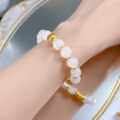 wholesale S925 Silver Moonstone Coiled Bracelet for Gentle, Ethereal, and Romantic Spring and Summer Wear, Minimalist Bracelet-0-3