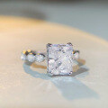 wholesale S925 Sterling Silver Radiant Cut Ring for Women Wholesale High Carbon Diamond Zirconia Ring Cross-Border Live Streaming Wholesale-0-1