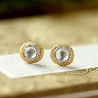 wholesale S925 Sterling Silver Rose Elk Light Luxury Gold-Plated Ear Studs Fashionable and Unique Women's Internet Celebrity Accessories Trendy INS Earrings-BE0284-Gold Color-White Gold 925 Silver