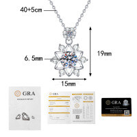 Metal Moissanite Necklace Cross-Border Romantic Star Snowflake Christmas Gift 1ct Wholesale-1 carat moissanite  925 silver