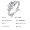 Metal Material Fashion Silver Non-Fading Moissanite Luxury Ring, Custom Processing for Cross-Border Niche Premium Sales-0-0