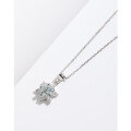 wholesale 925 Sterling Silver Moissanite Necklace for Women, Light Luxury Small Snowflake Diamond Pendant Collarbone Chain, Versatile Valentine's Day Gift-0-2