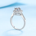 wholesale Pt950-plated 925 Sterling Silver Women's Hollow Set Starry Wish Diamond Ring with 1ct Moissanite-0-2