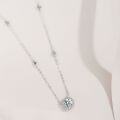 wholesale S925 Sterling Silver Moissanite Necklace for Women, Round Bezel Micro-Set Fashion Pendant, High-End Sense of Luxury and Versatility-0-1