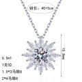 S925 Sterling Silver Moissanite Sunflower Pendant Necklace-0-3